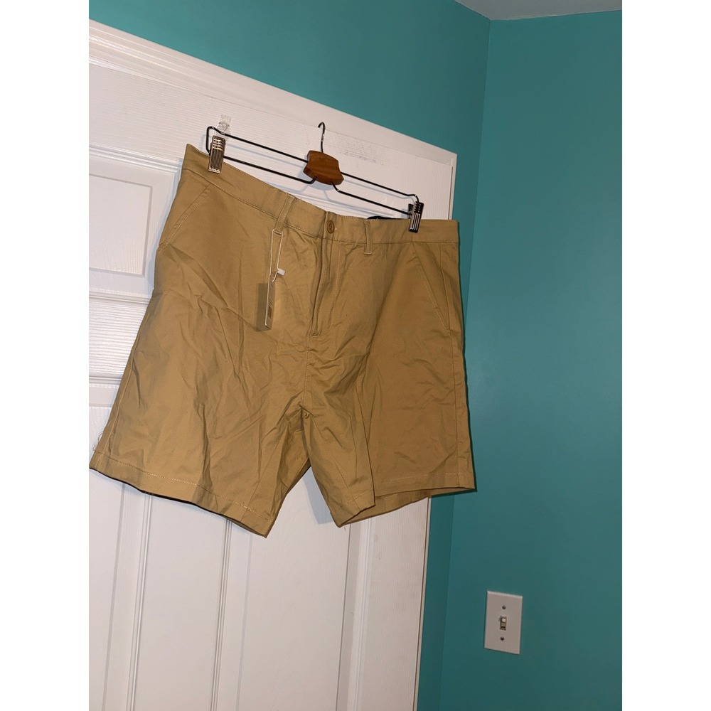 Eubi Mens 7 Inch Chino Shorts Khaki Tan V3CS-KHAKI-XXL Size 2XL New